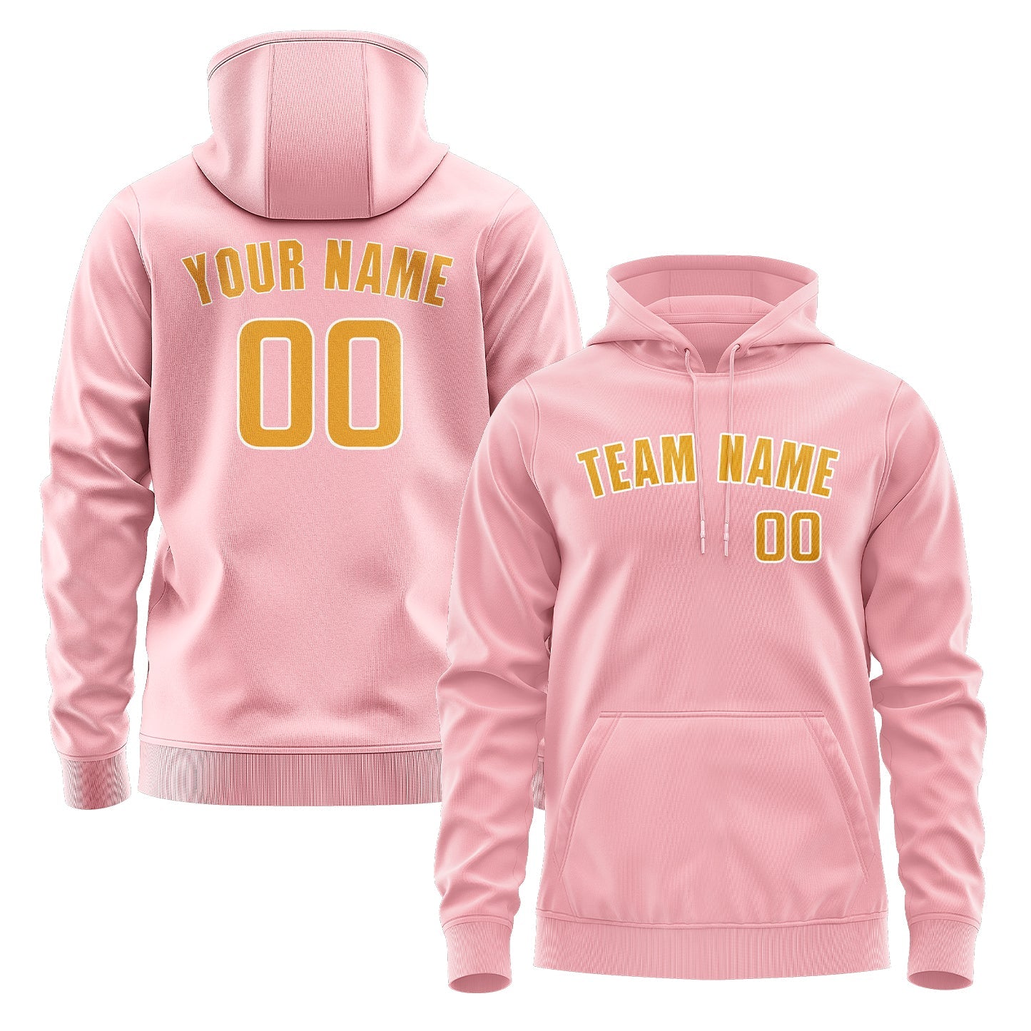 Custom Light Pink Yellow Hoodie