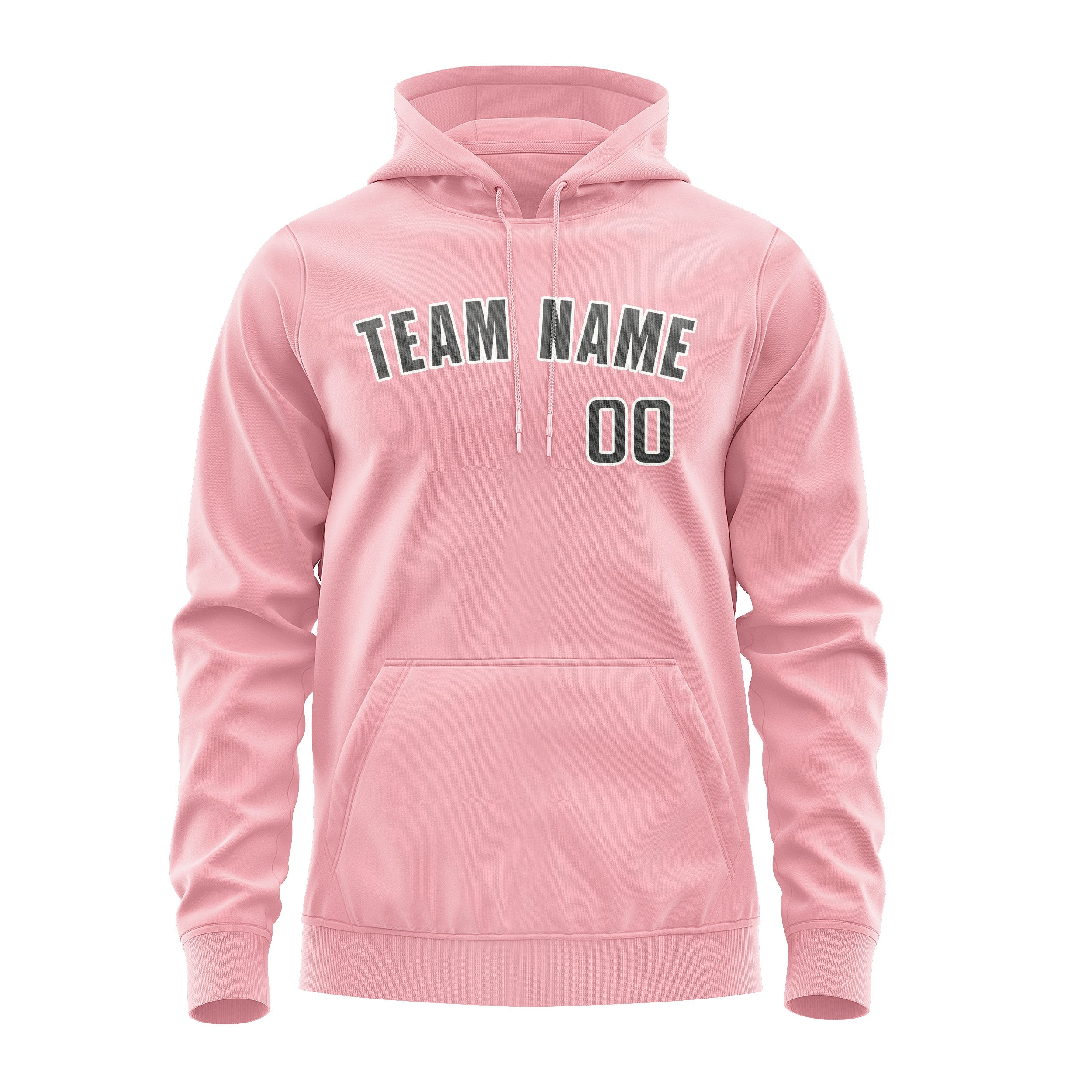 Custom Light Pink Dark Grey Hoodie