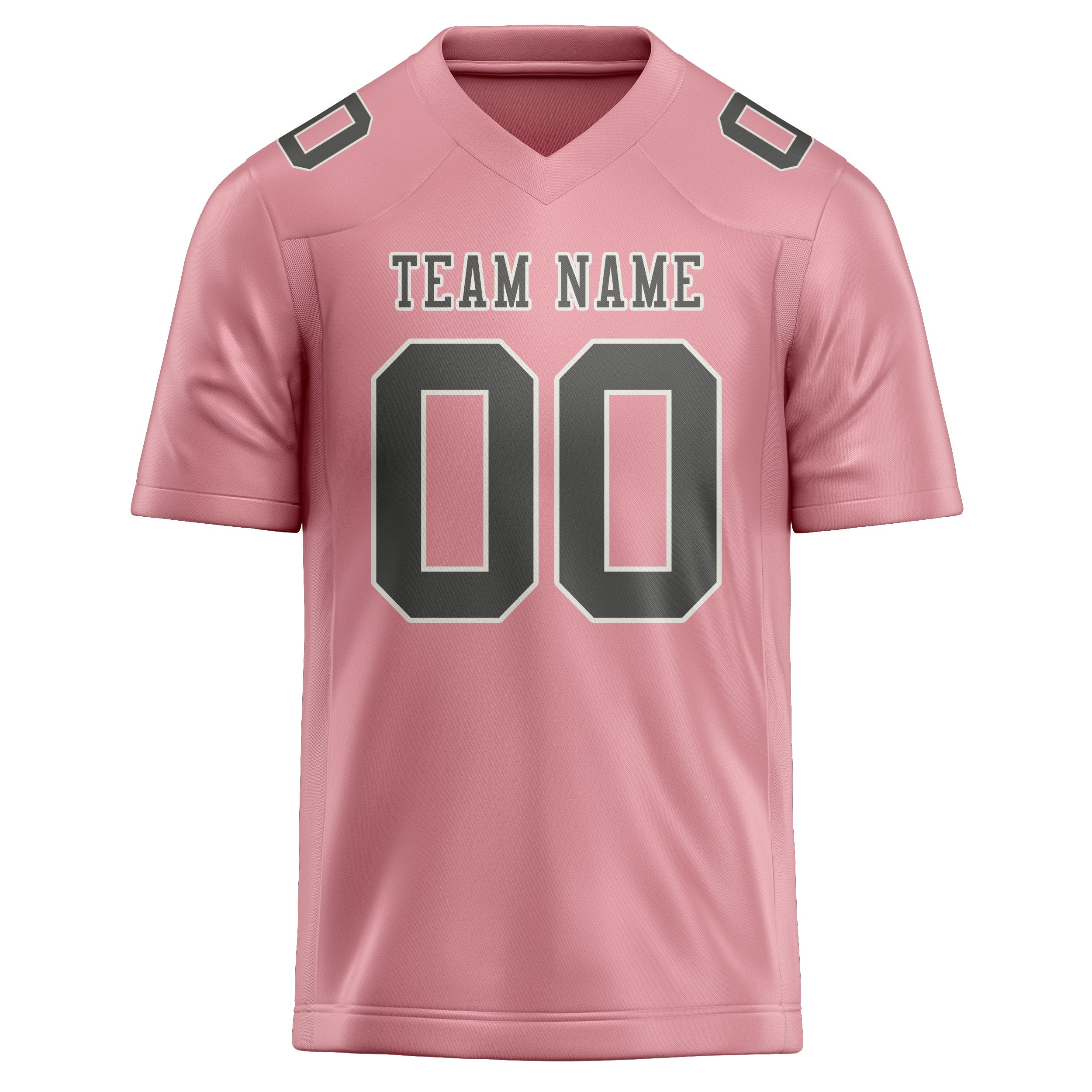 Custom Light Pink Dark Grey Football Jersey