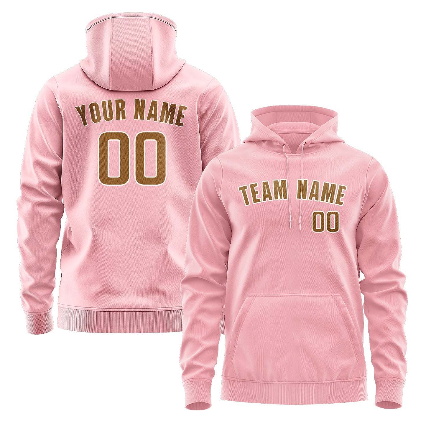 Custom Light Pink Khaki Hoodie