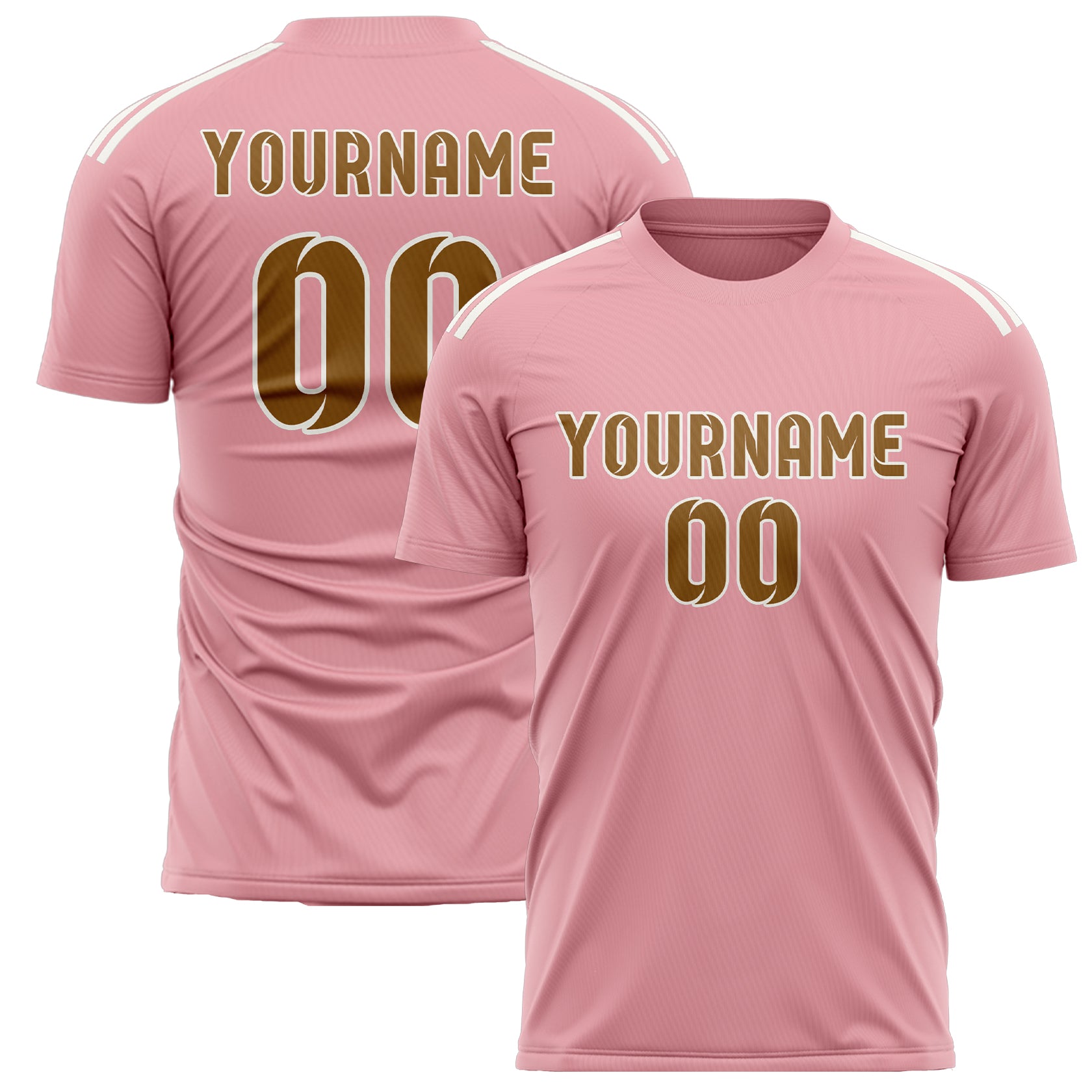 Custom Light Pink Khaki Soccer Jersey