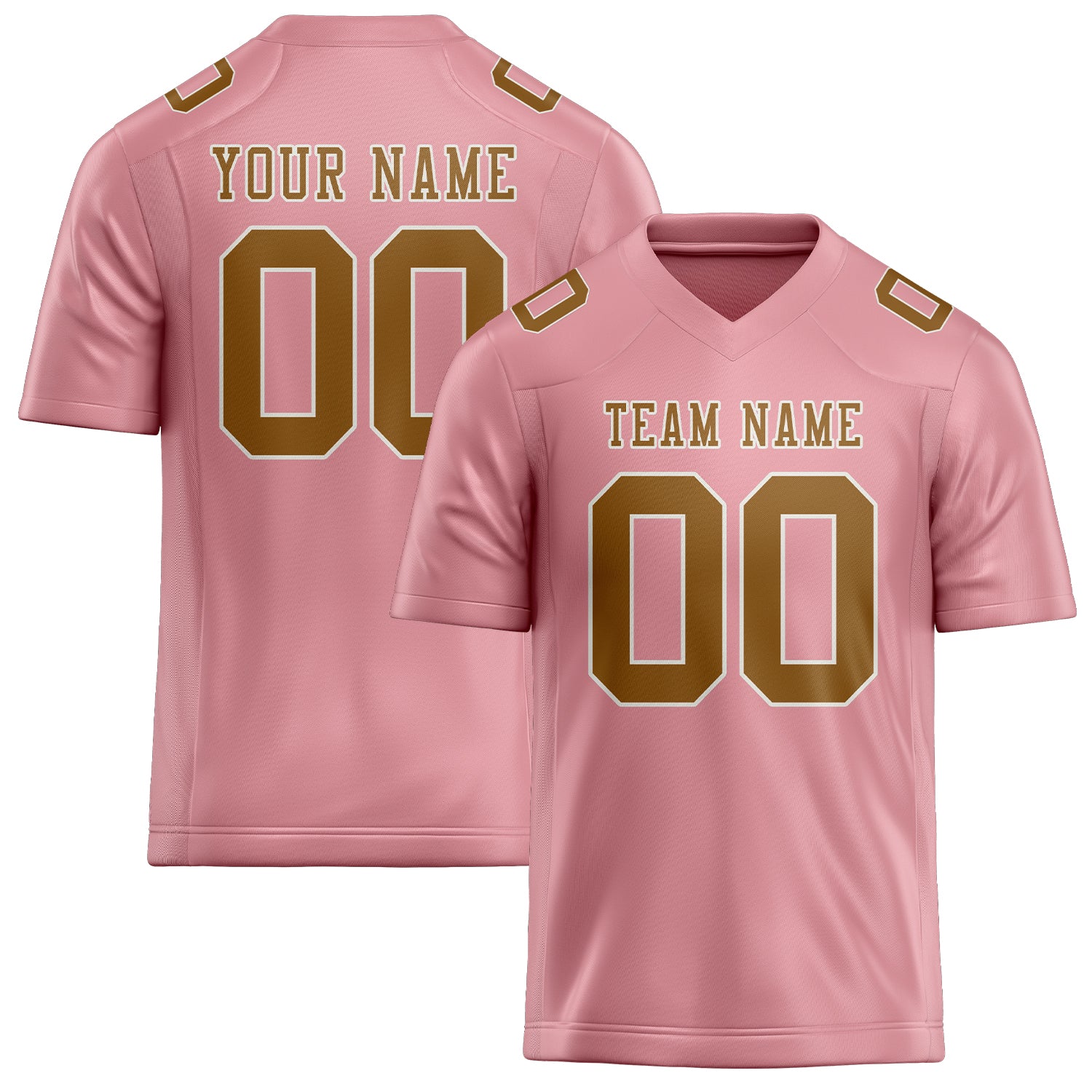 Custom Light Pink Khaki Football Jersey