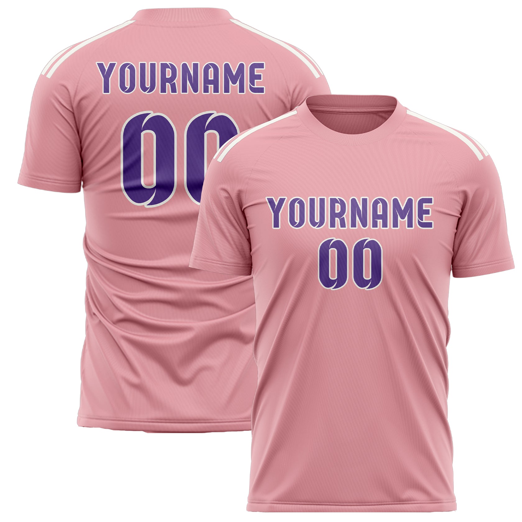 Custom Light Pink Light Purple Soccer Jersey