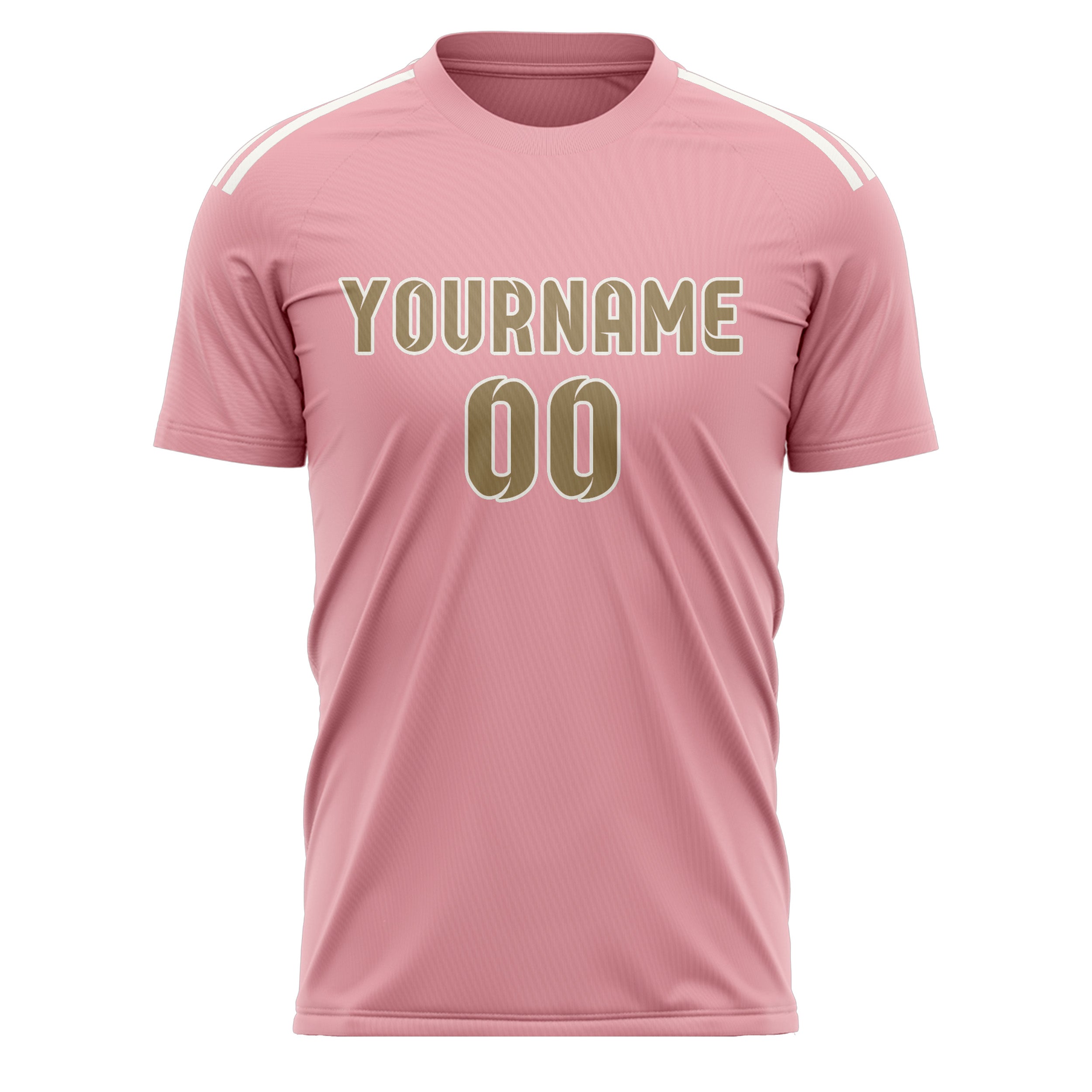 Custom Light Pink Light Khaki Soccer Jersey
