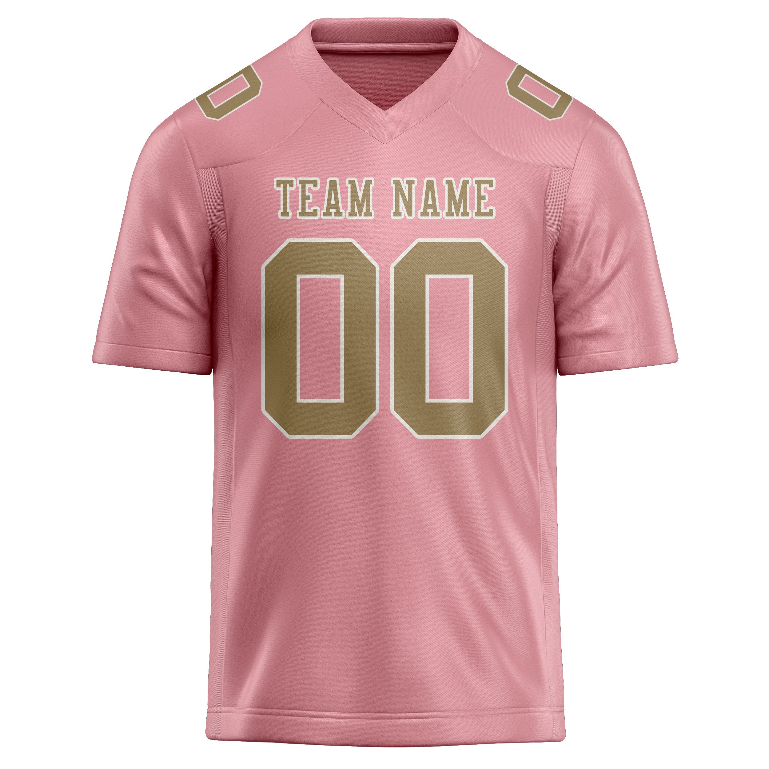 Custom Light Pink Light Khaki Football Jersey