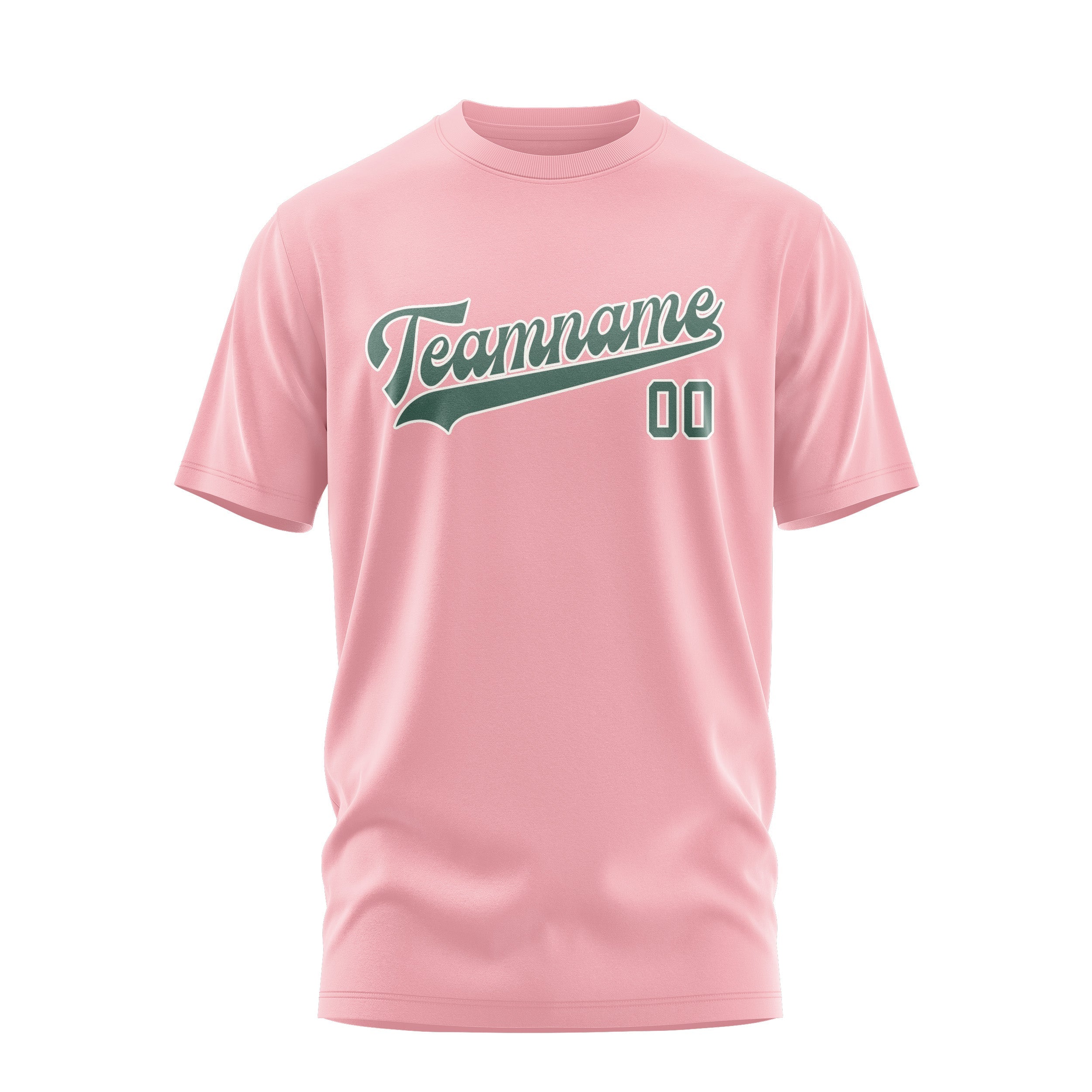 Custom Light Pink Blue Green T-Shirt
