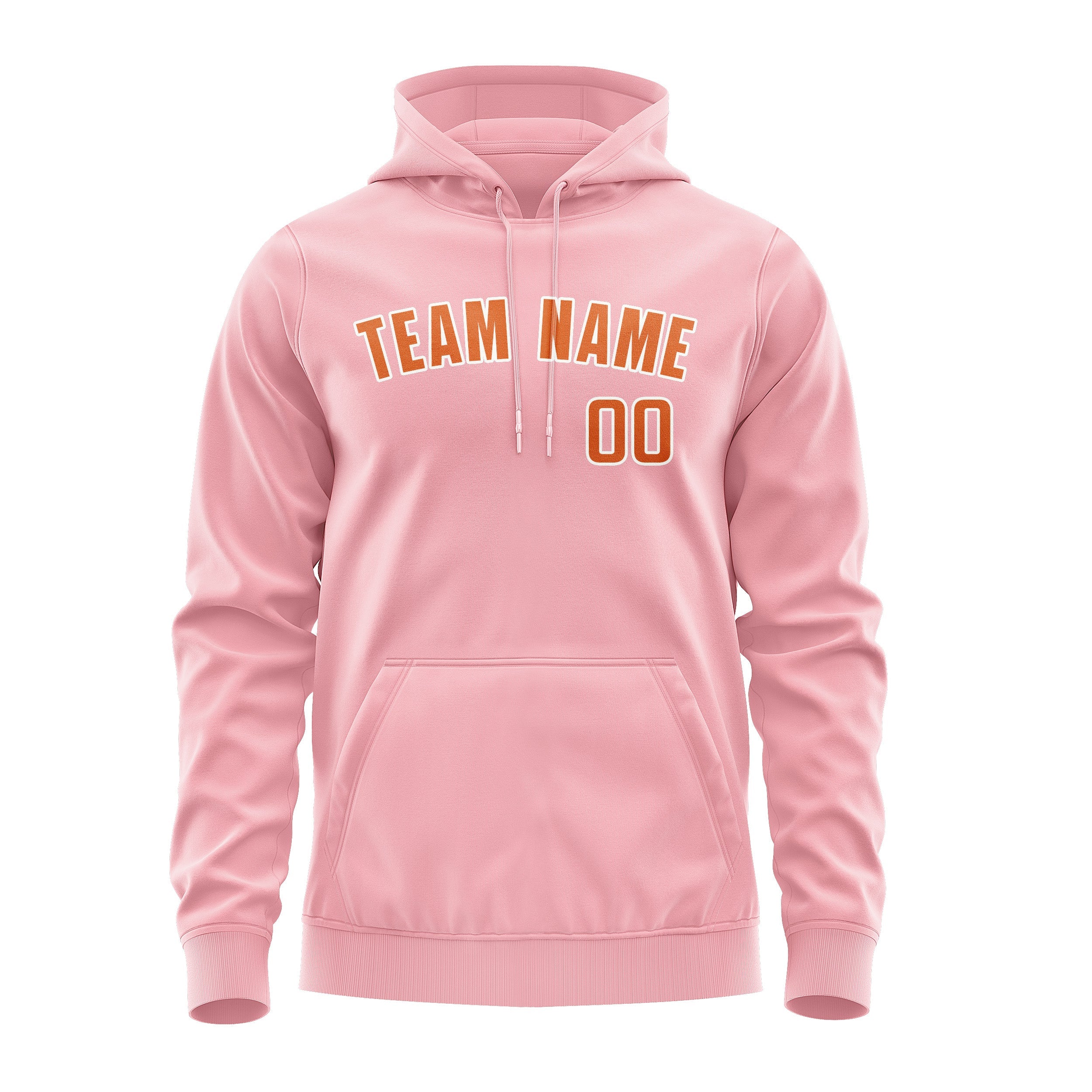 Custom Light Pink Orange Hoodie