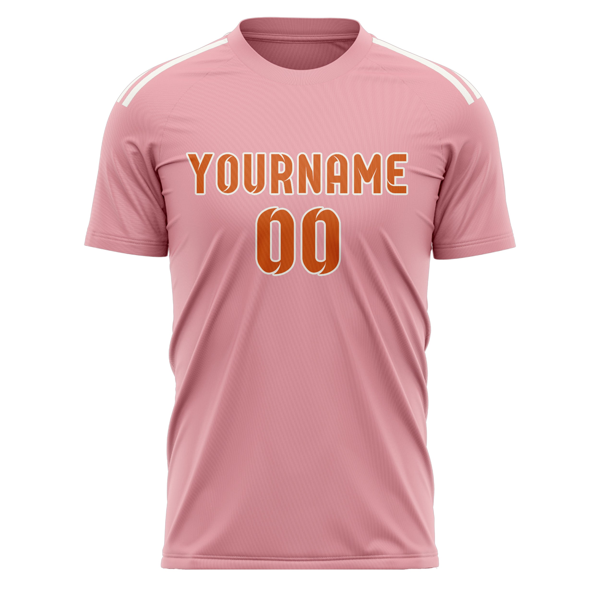 Custom Light Pink Orange Soccer Jersey