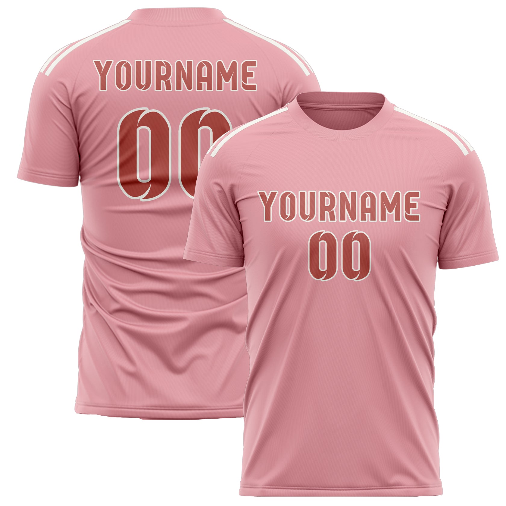 Custom Light Pink Copper Rose Soccer Jersey