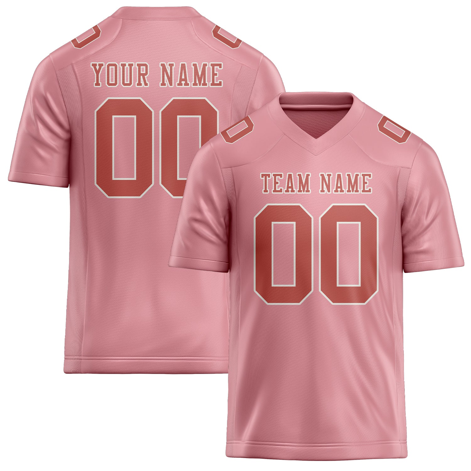 Custom Light Pink Copper Rose Football Jersey