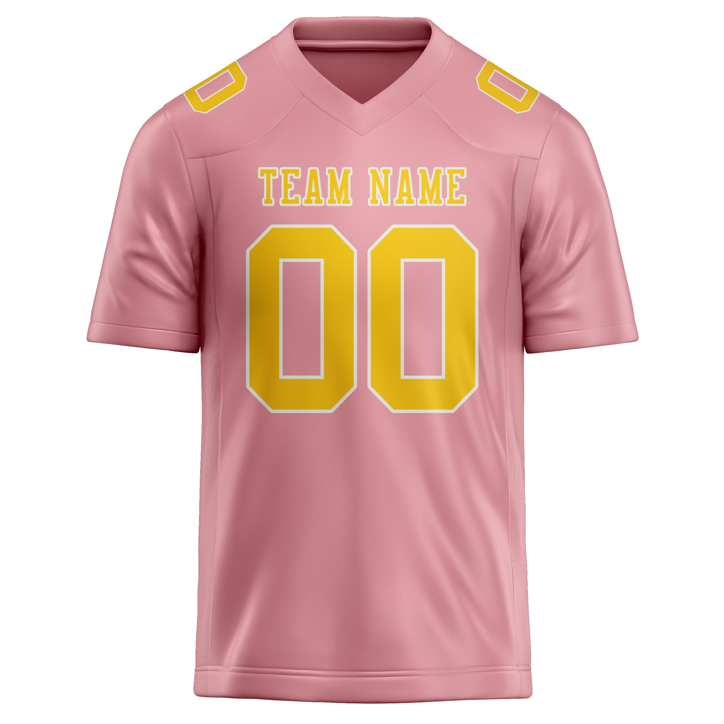 Custom Light Pink Gold Football Jersey