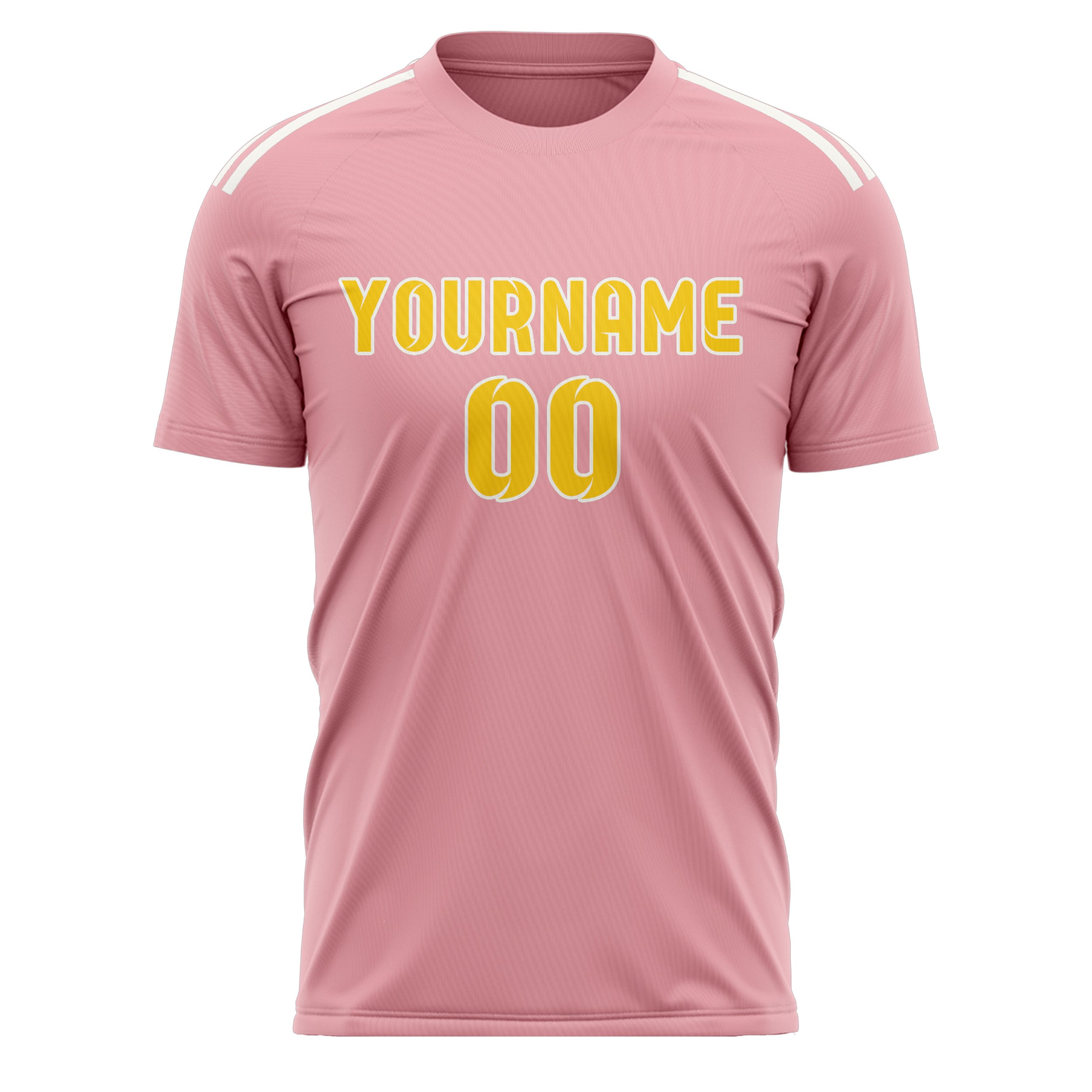 Custom Light Pink Gold Soccer Jersey