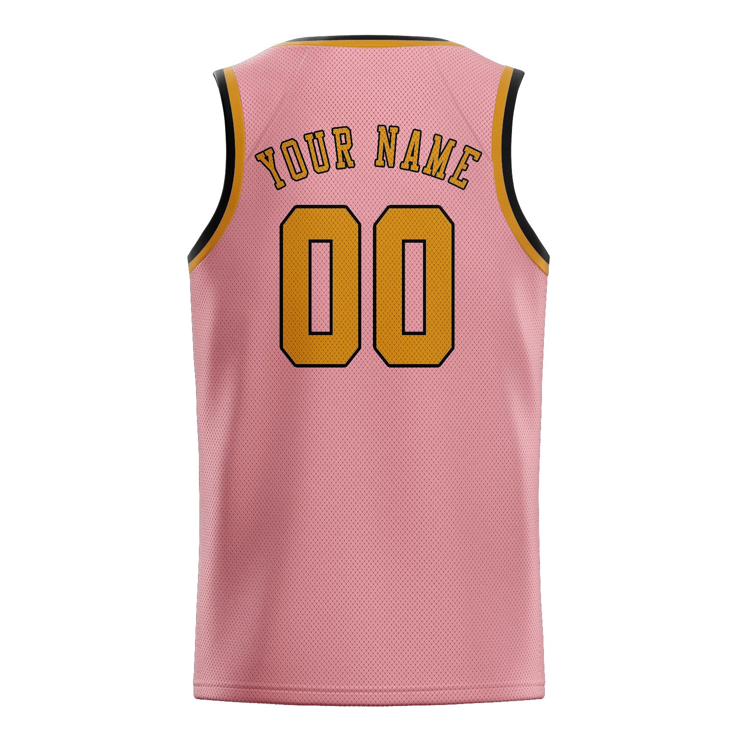 Custom Light Pink Yellow Basketball Jersey