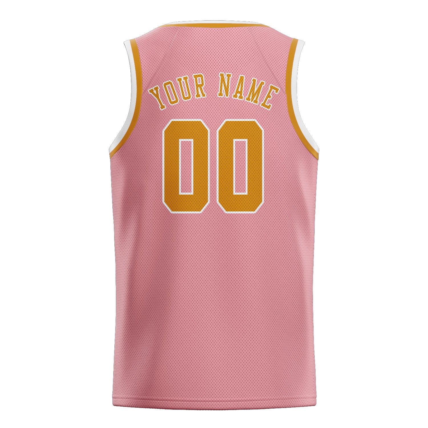 Custom Light Pink Yellow Basketball Jersey