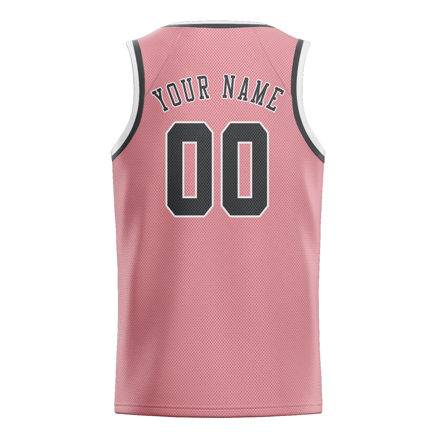 Custom Light Pink Dark Grey Basketball Jersey