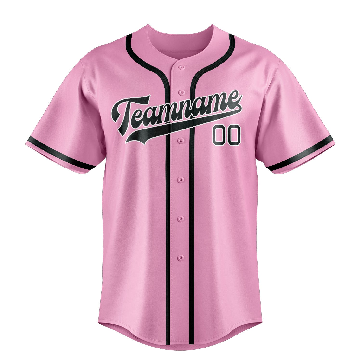 Custom Light Pink Dark Grey Baseball Jersey