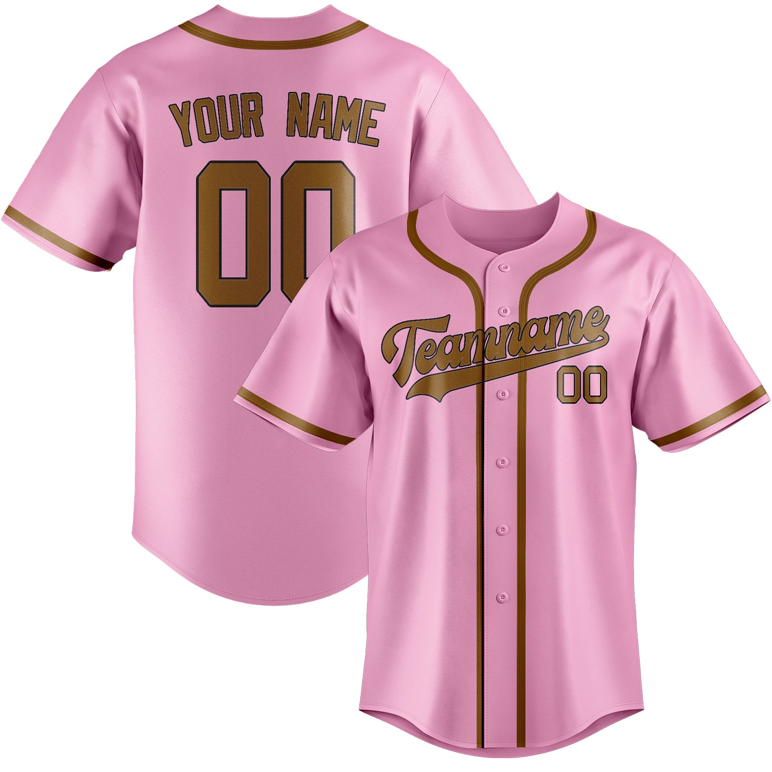 Custom Light Pink Khaki Baseball Jersey