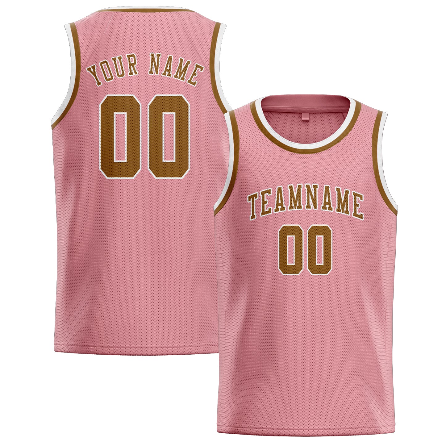 Custom Light Pink Khaki Basketball Jersey