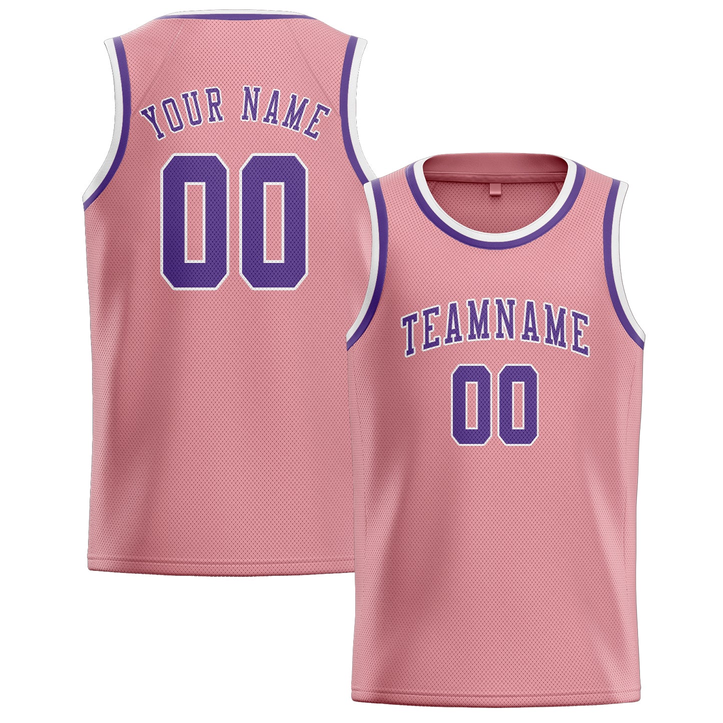 Custom Light Pink Light Purple Basketball Jersey