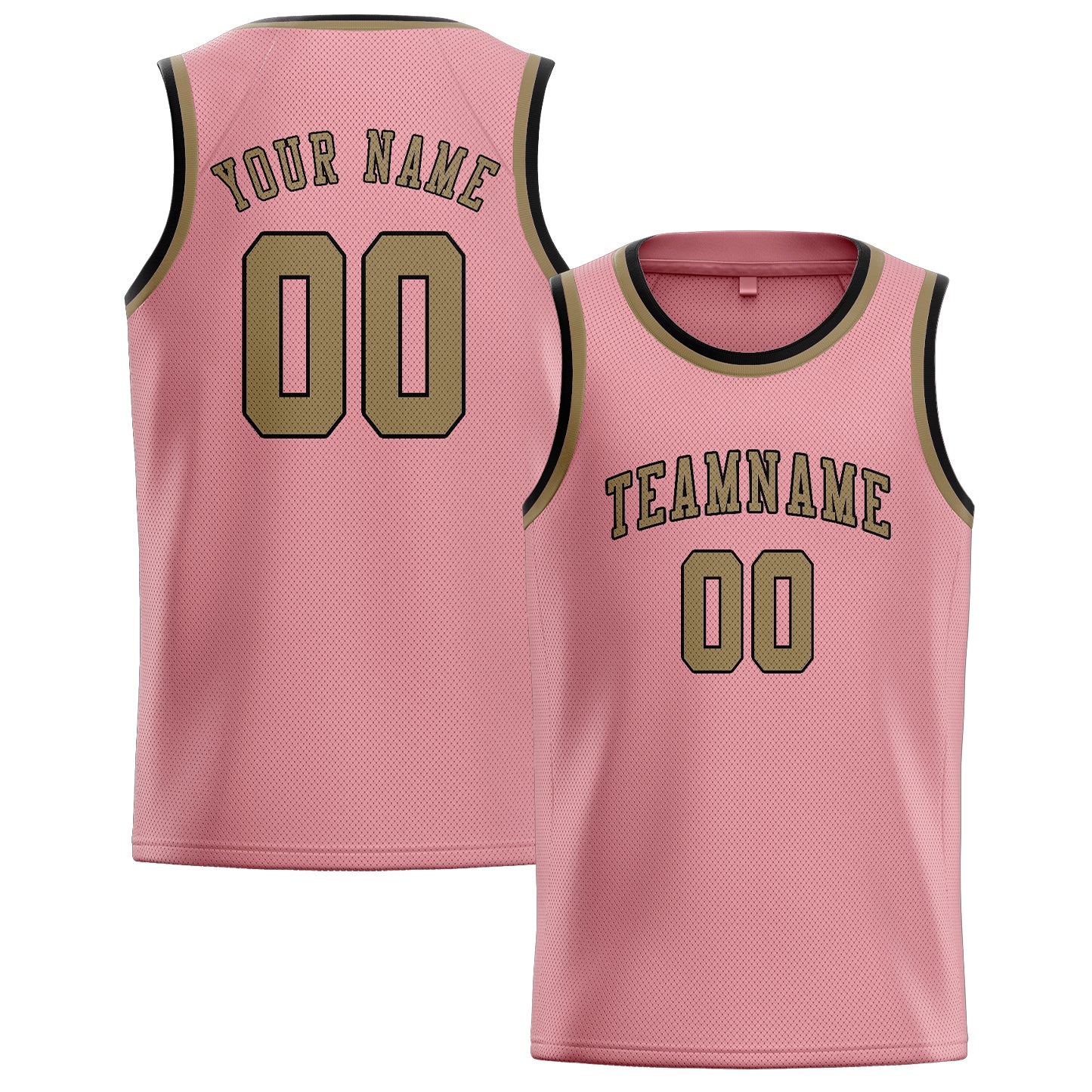Custom Light Pink Light Khaki Basketball Jersey