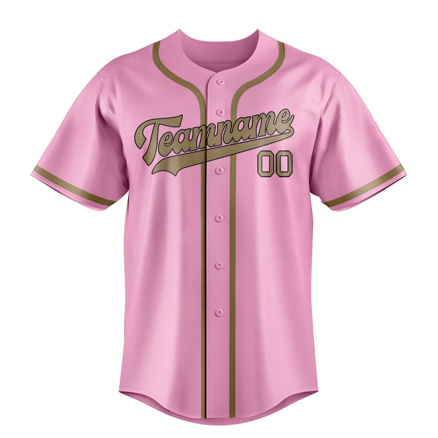 Custom Light Pink Light Khaki Baseball Jersey