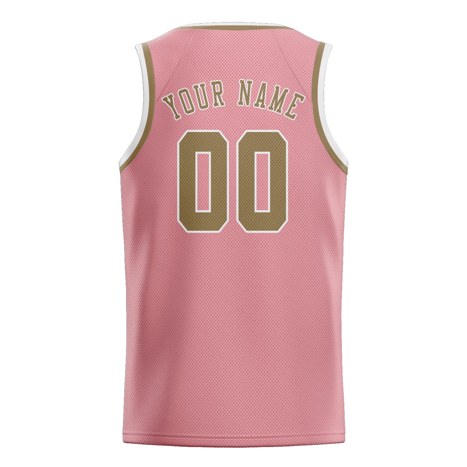 Custom Light Pink Light Khaki Basketball Jersey