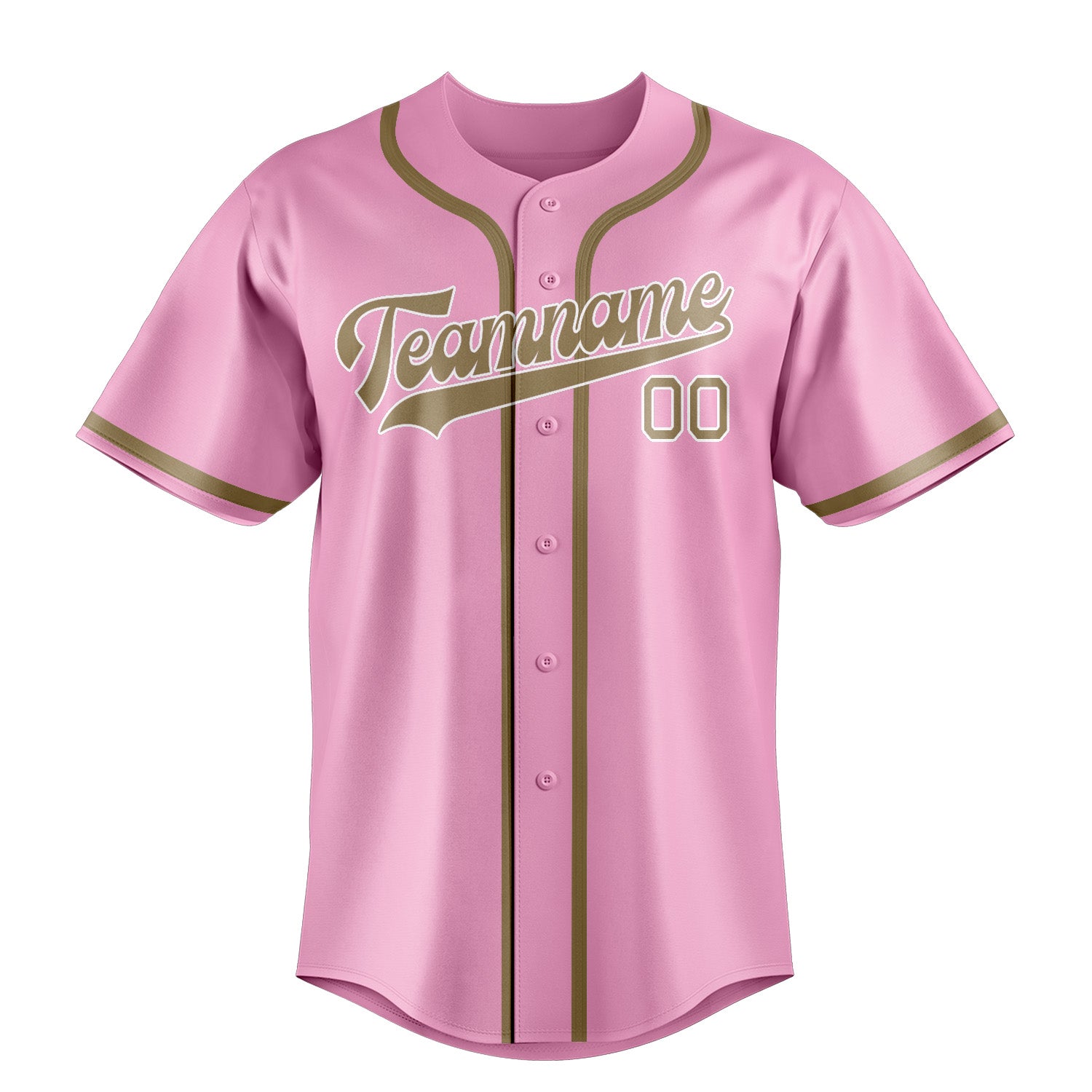 Custom Light Pink Light Khaki Baseball Jersey