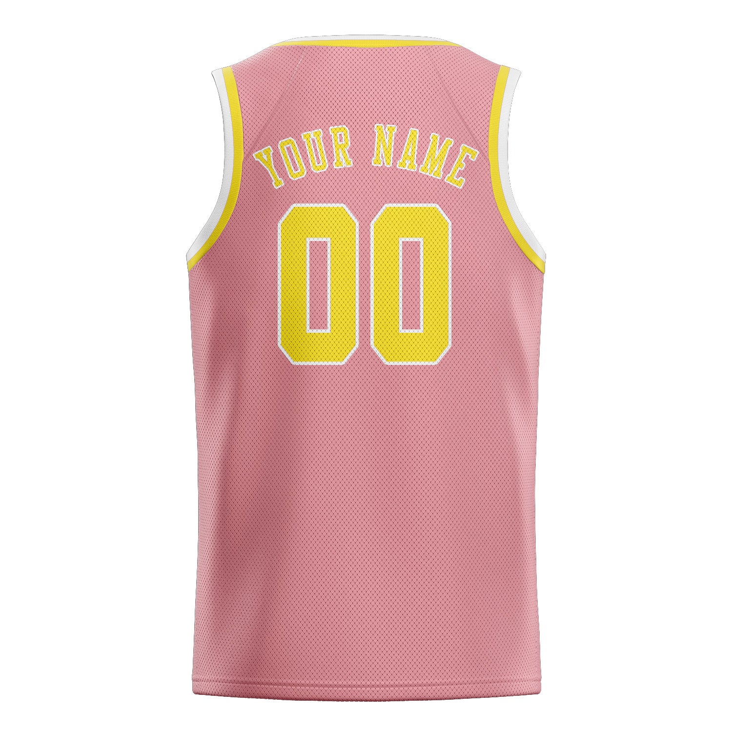 Custom Light Pink Light Yellow Basketball Jersey