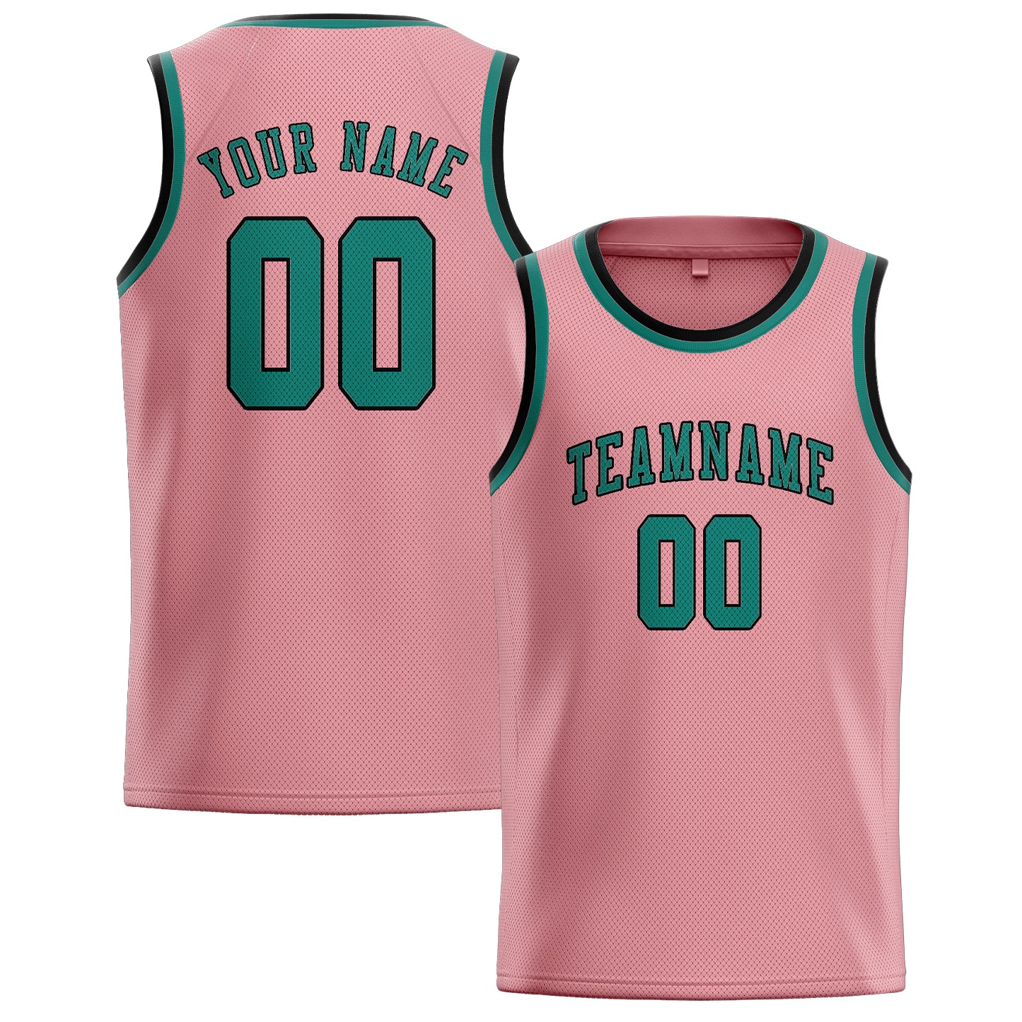 Custom Light Pink Blue Green Basketball Jersey