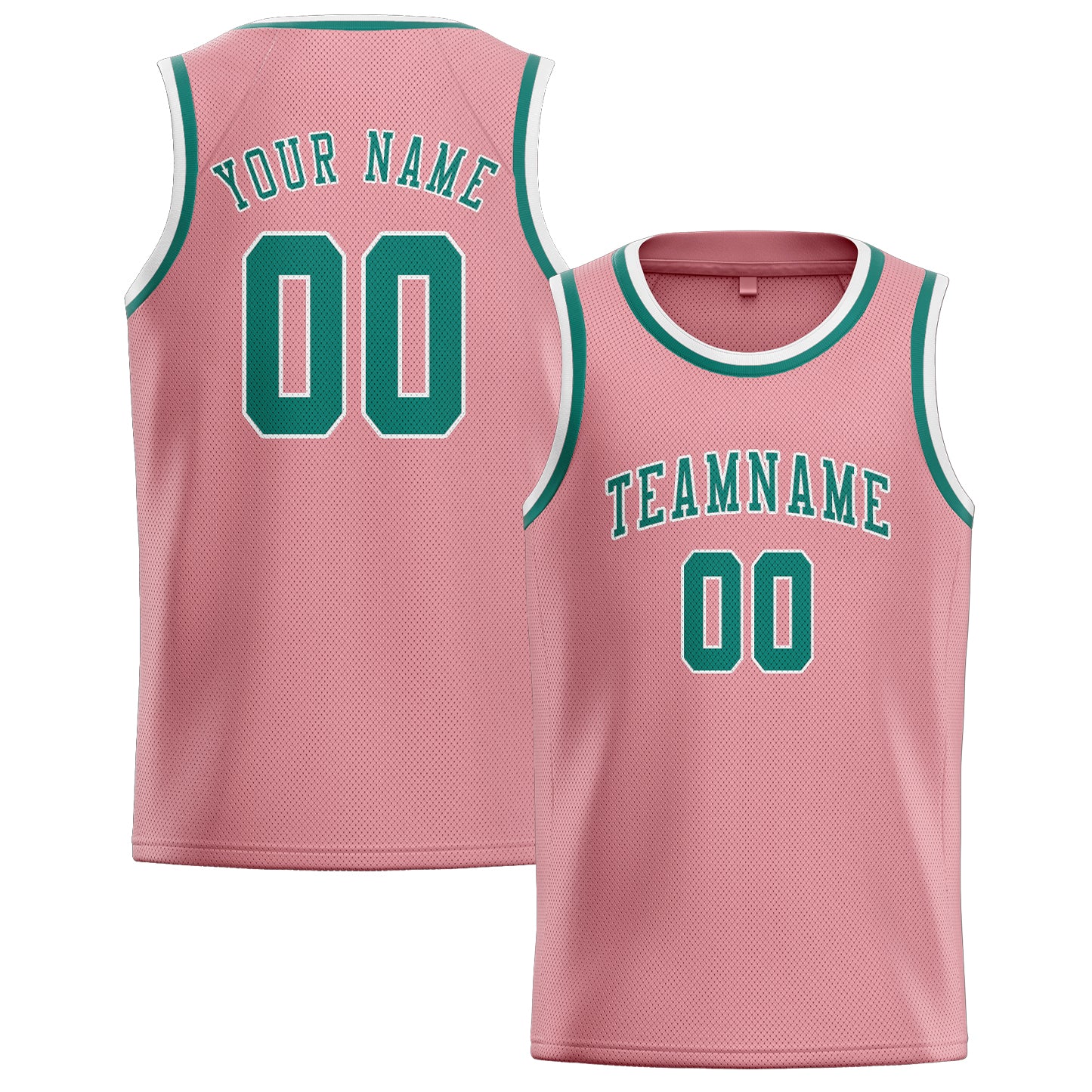 Custom Light Pink Blue Green Basketball Jersey