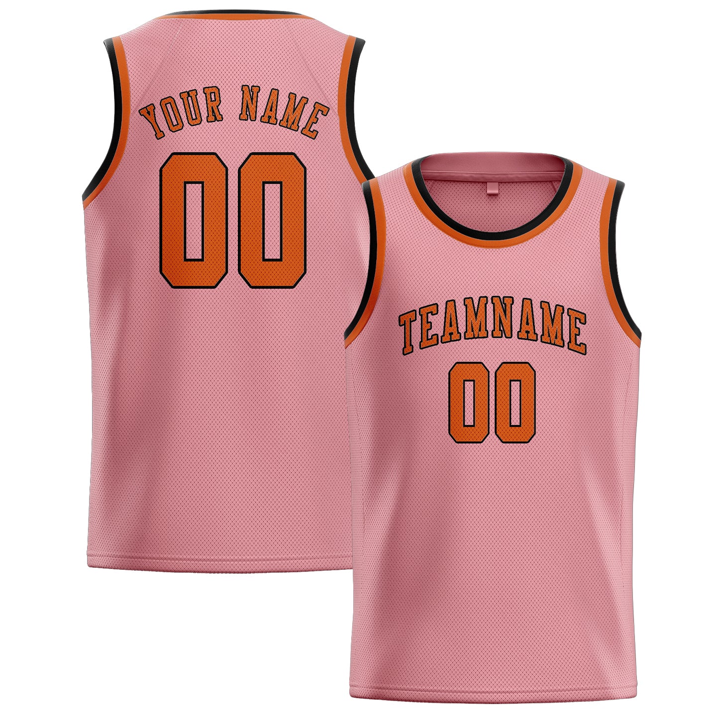 Custom Light Pink Orange Basketball Jersey