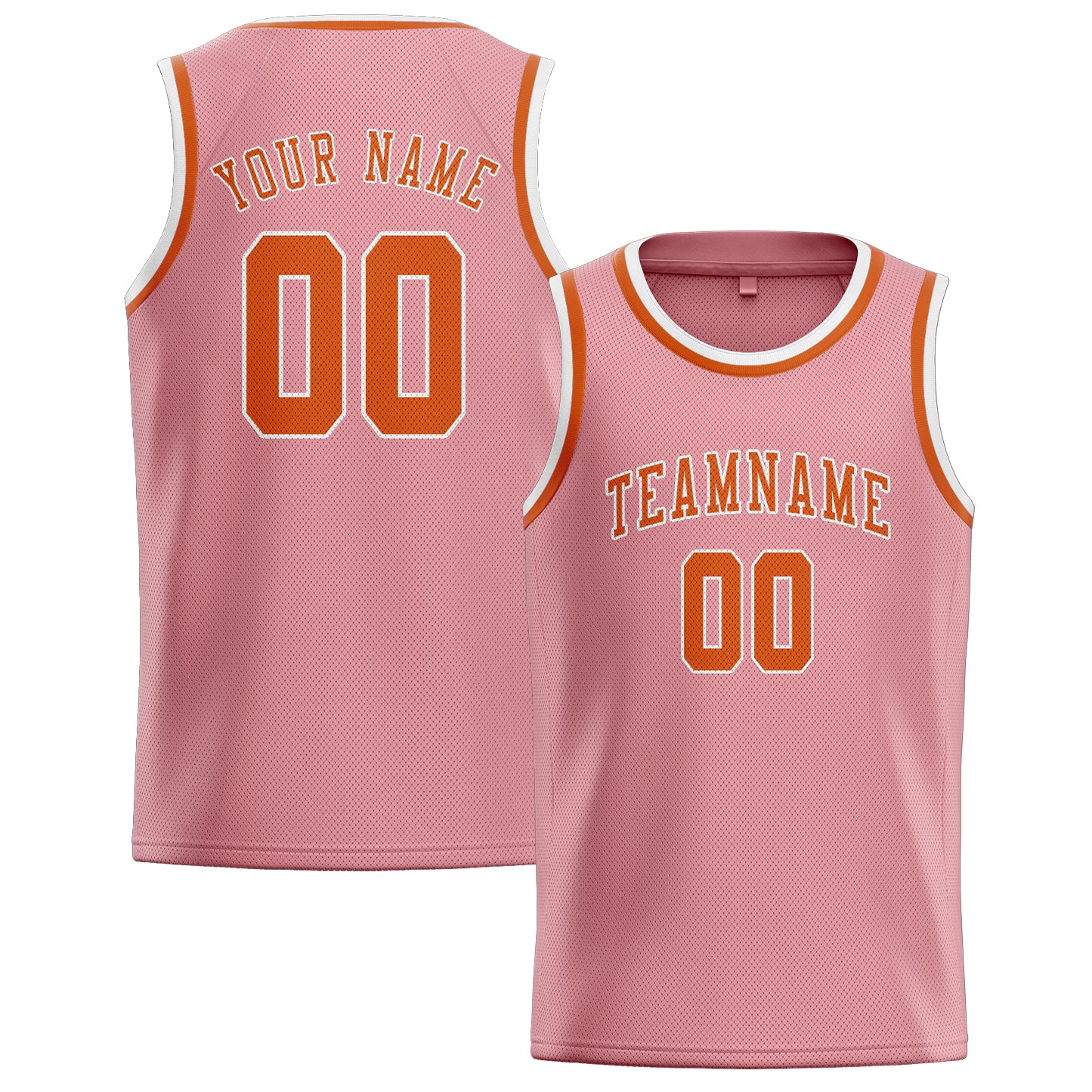 Custom Light Pink Orange Basketball Jersey