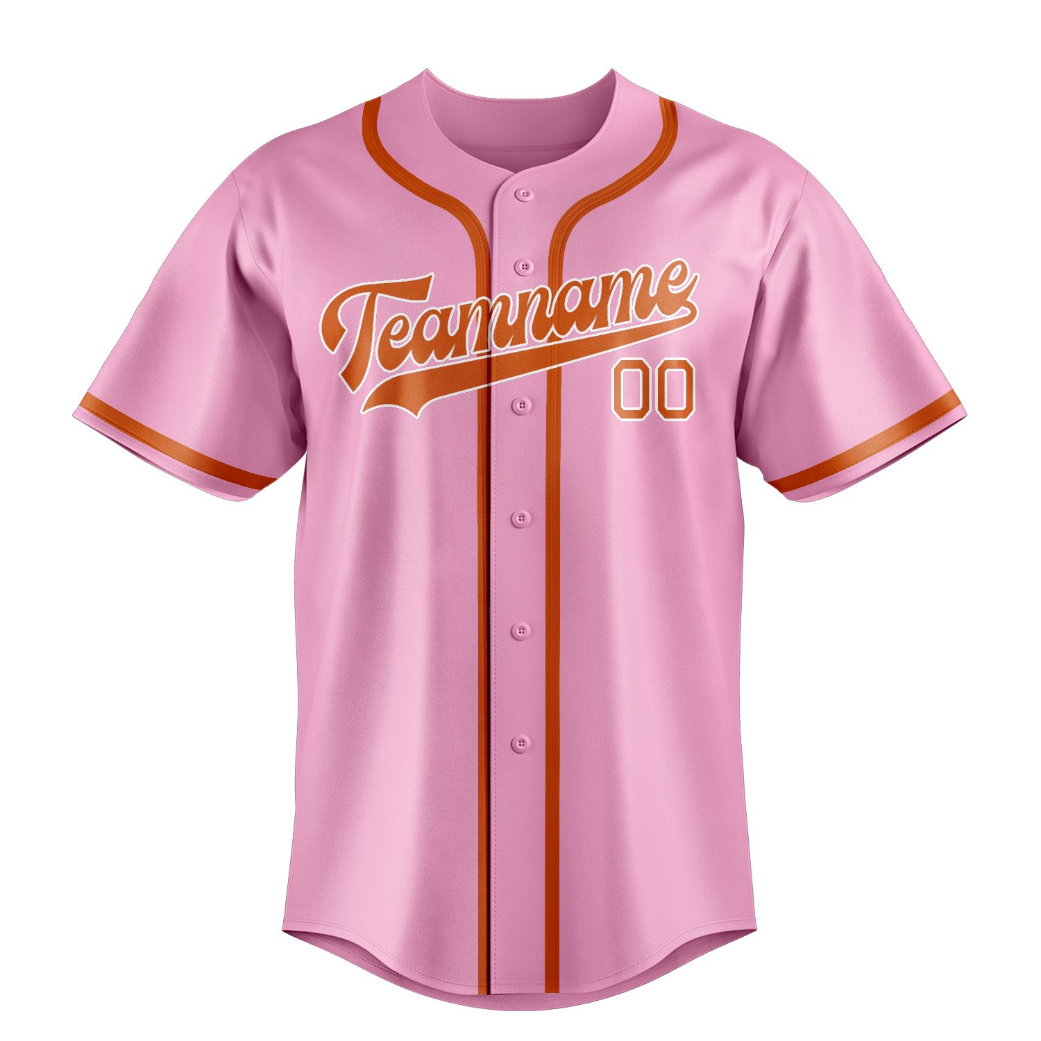 Custom Light Pink Orange Baseball Jersey