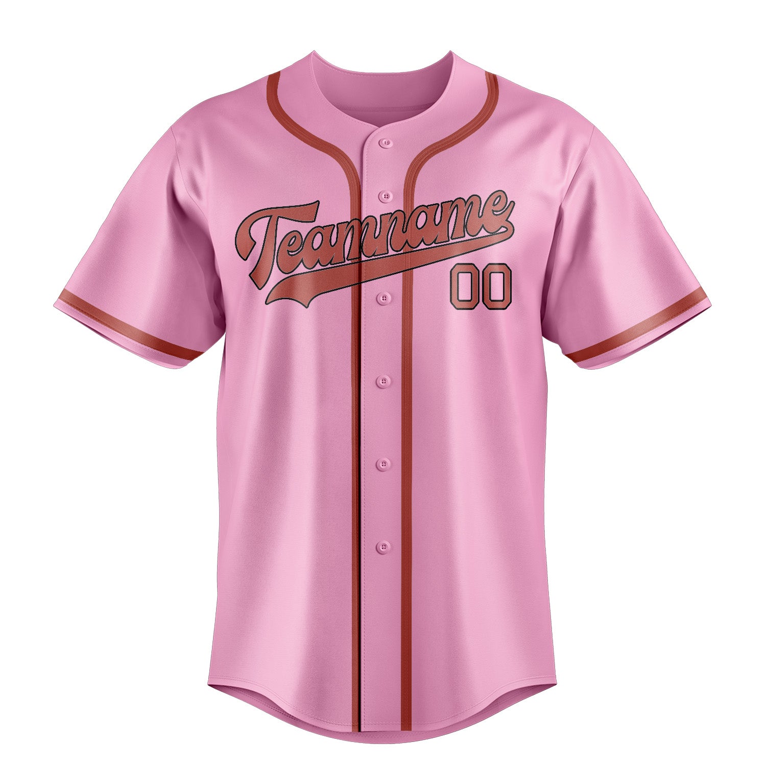 Custom Light Pink Copper Rose Baseball Jersey