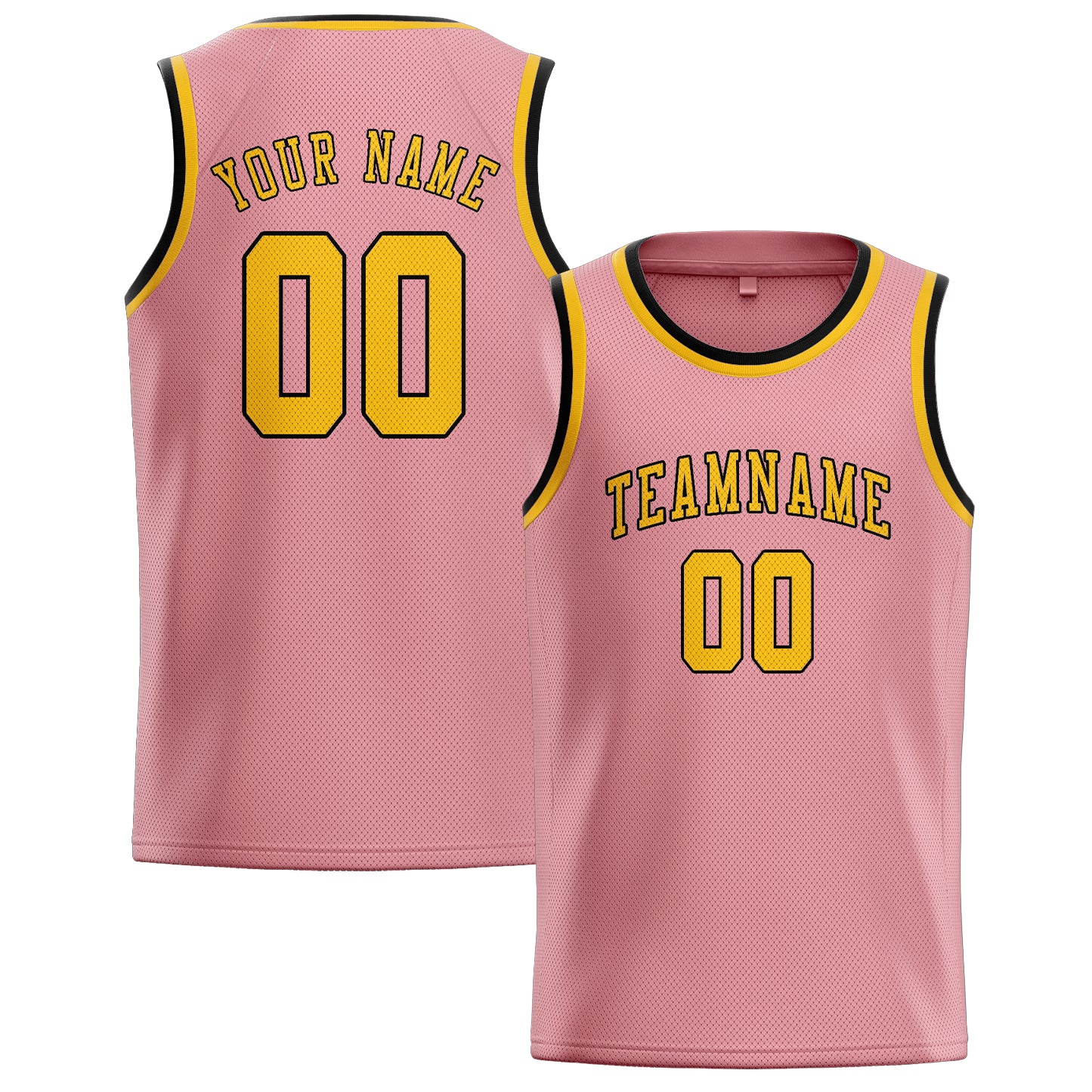 Custom Light Pink Gold Basketball Jersey