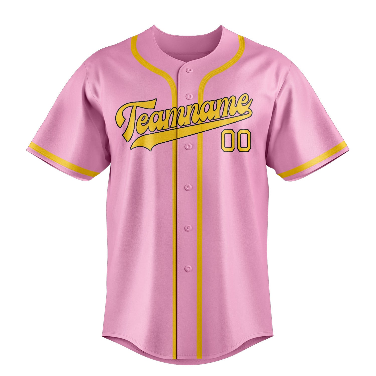 Custom Light Pink Gold Baseball Jersey