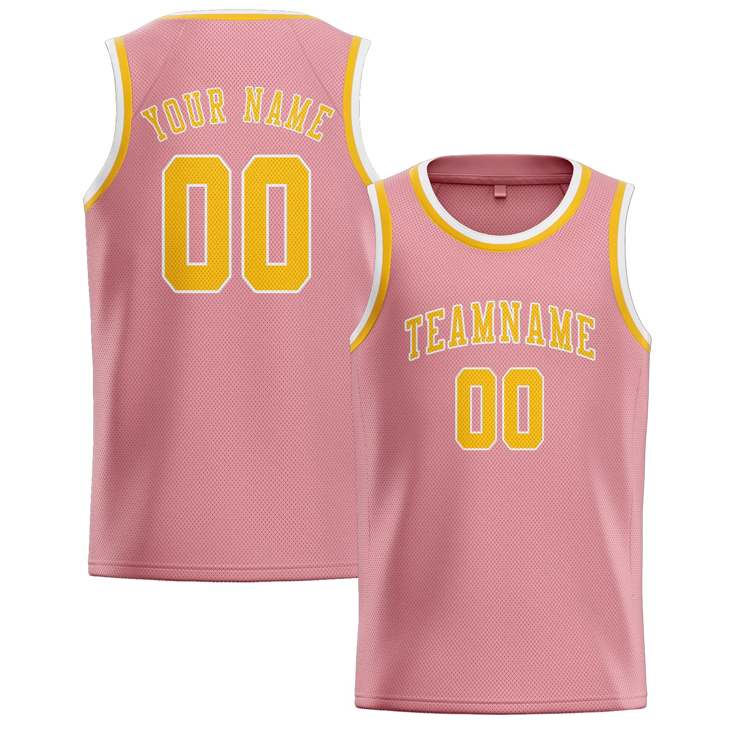 Custom Light Pink Gold Basketball Jersey
