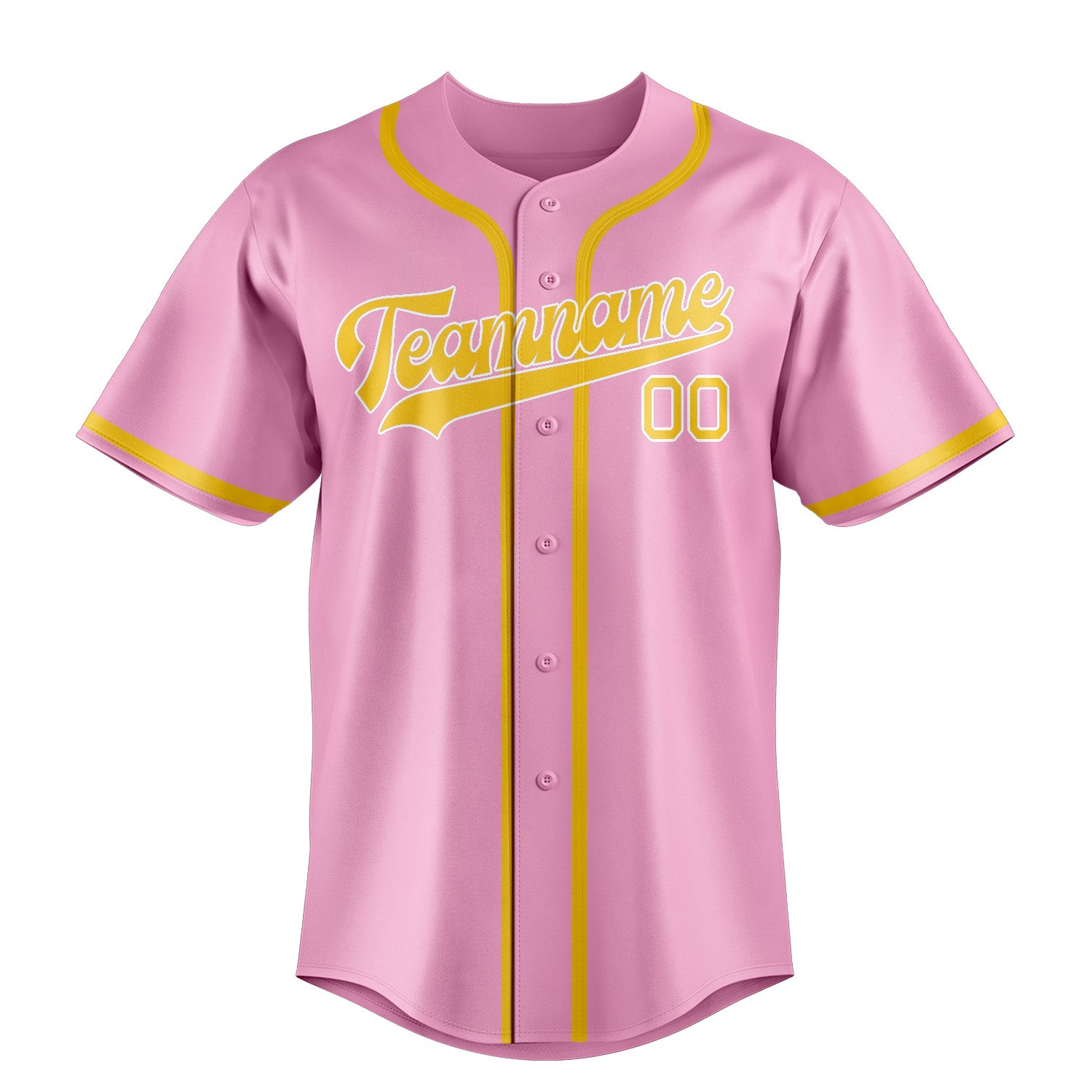 Custom Light Pink Gold Baseball Jersey