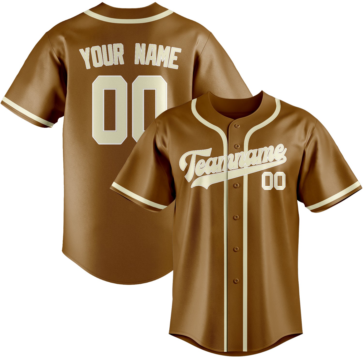Custom Khaki Cream Baseball Jersey