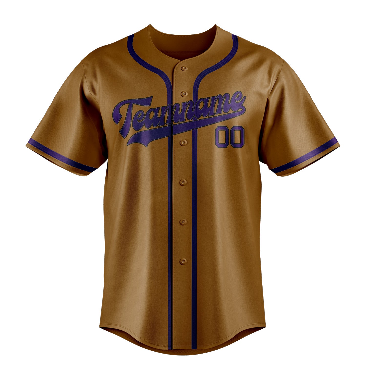 Custom Khaki Purple Baseball Jersey