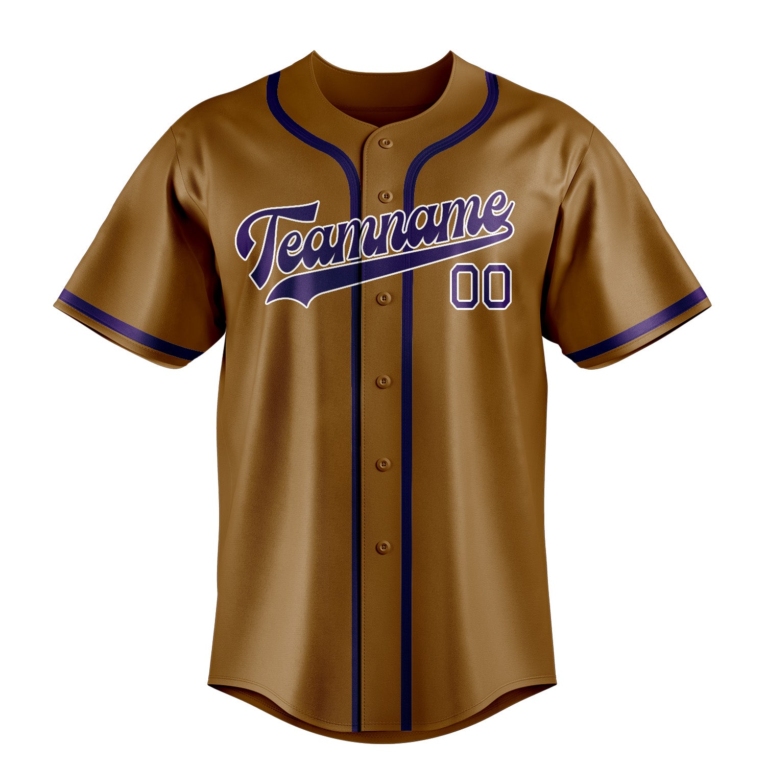 Custom Khaki Purple Baseball Jersey