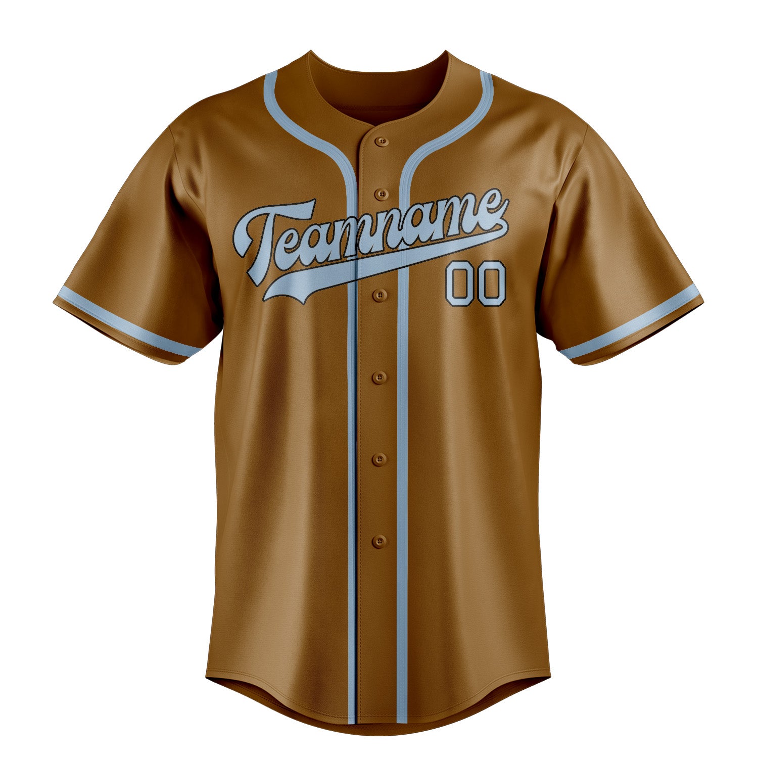 Custom Khaki Light Blue Baseball Jersey