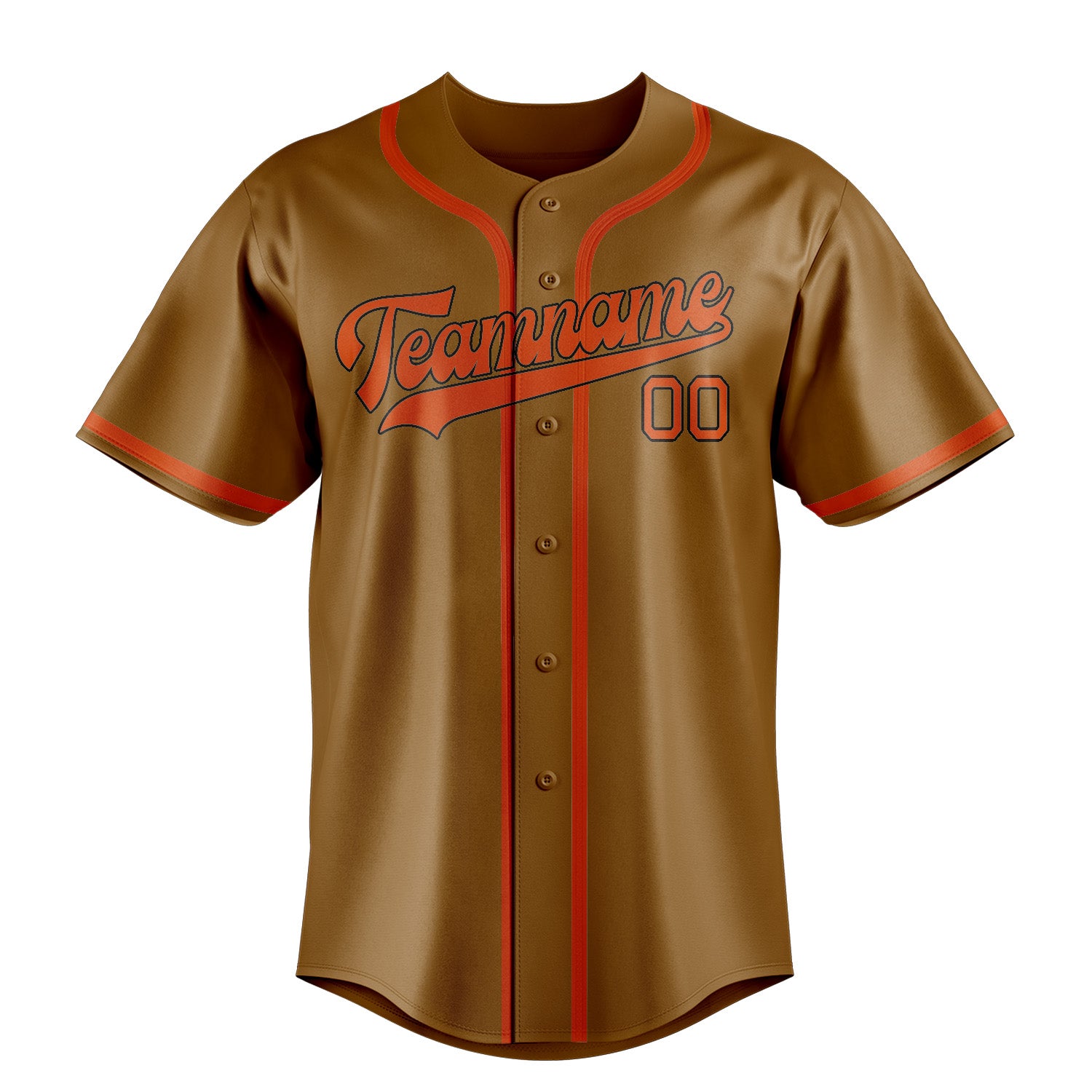 Custom Khaki Orange Red Baseball Jersey