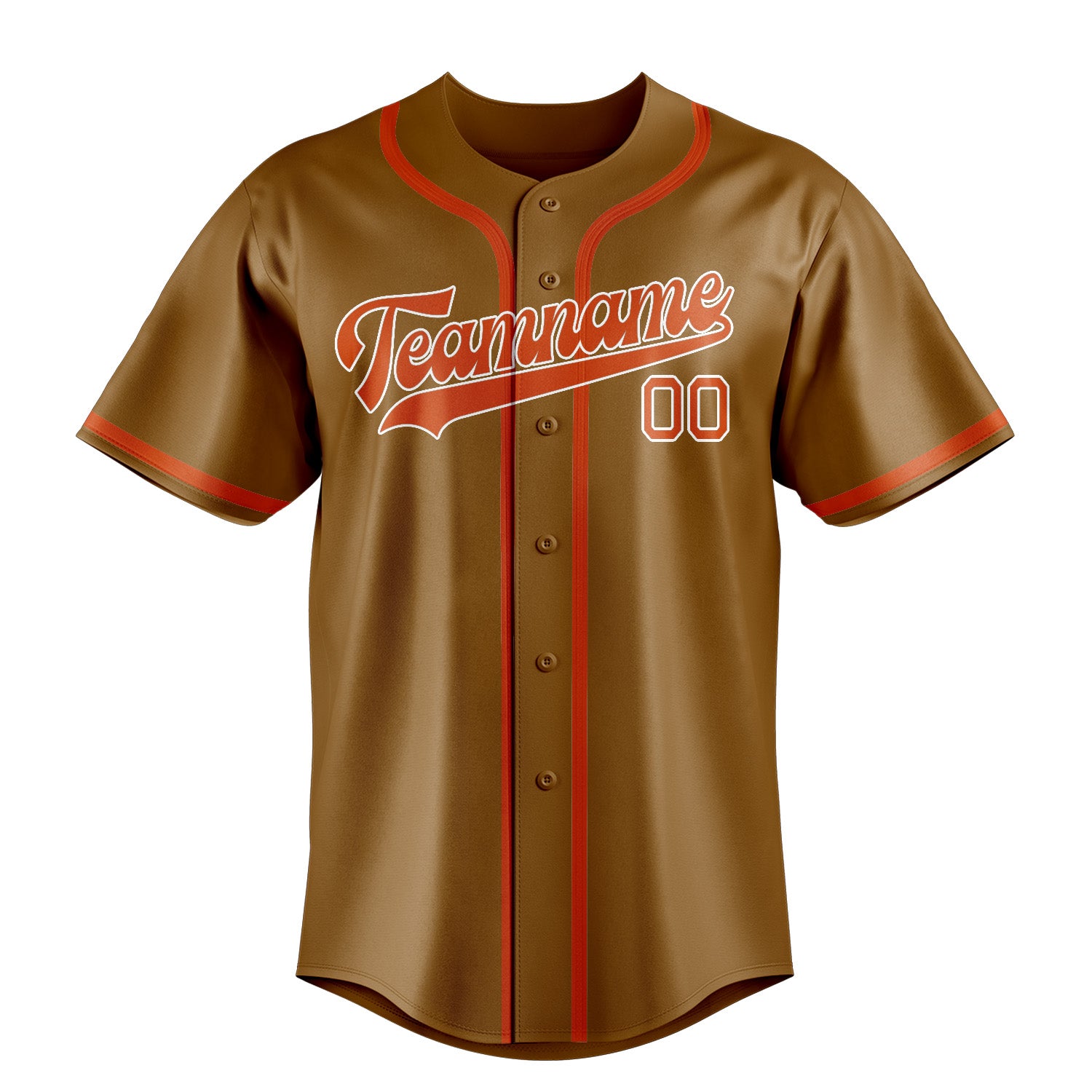 Custom Khaki Orange Red Baseball Jersey