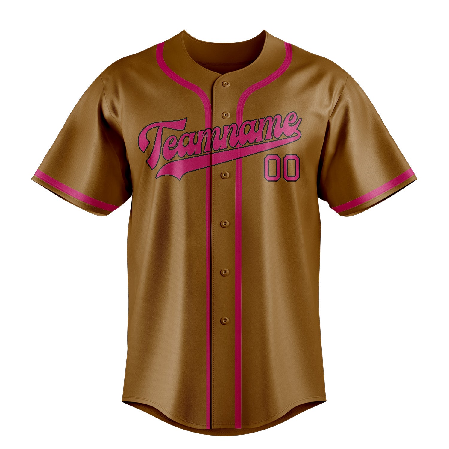 Custom Khaki Pink Baseball Jersey