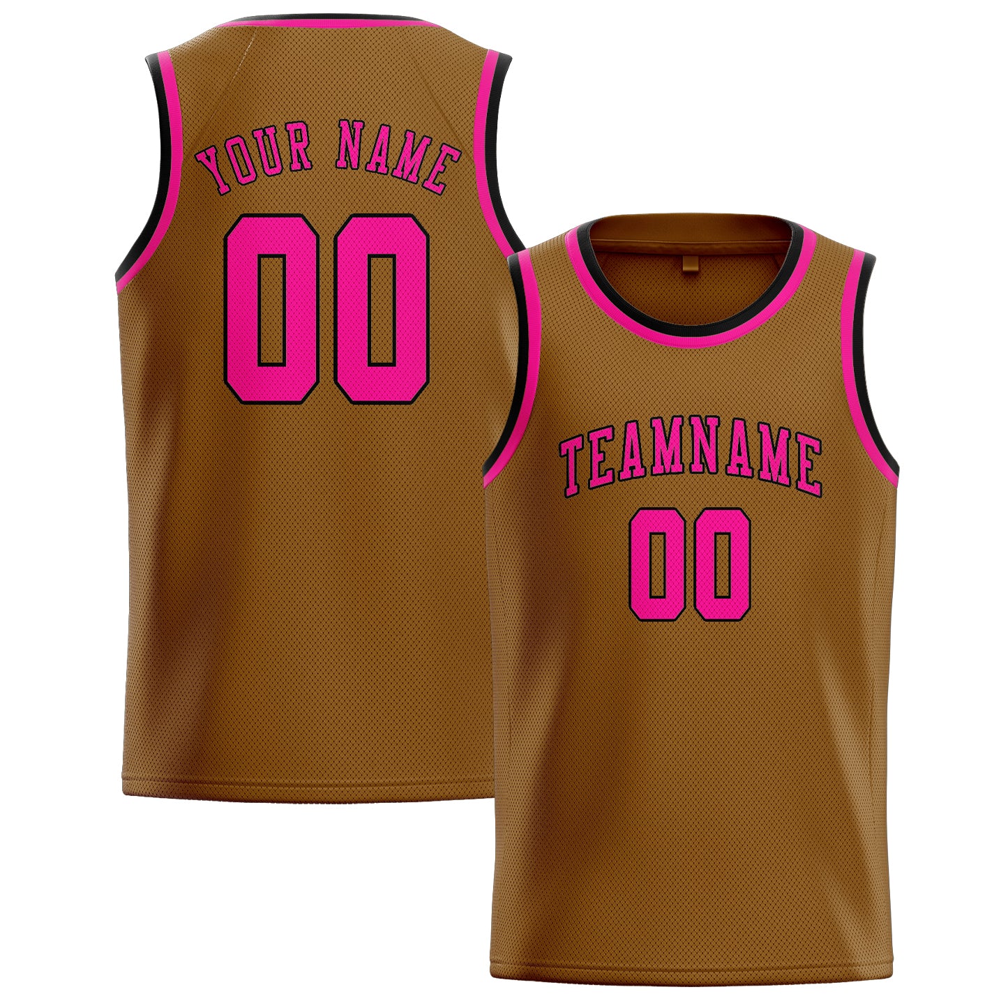 Custom Khaki Pink Basketball Jersey