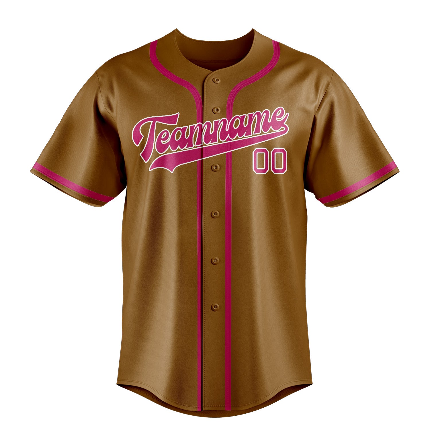 Custom Khaki Pink Baseball Jersey