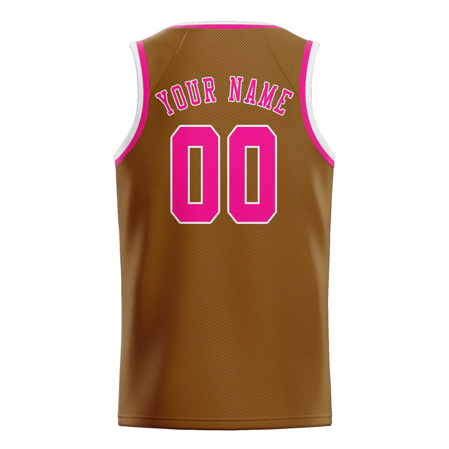 Custom Khaki Pink Basketball Jersey