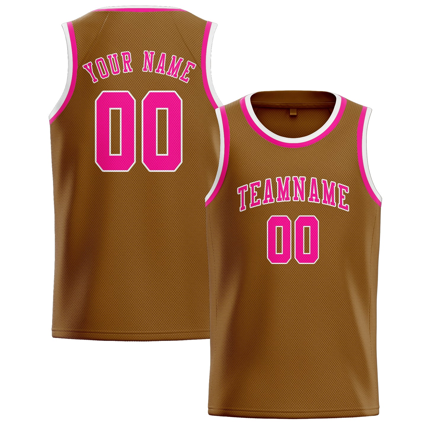 Custom Khaki Pink Basketball Jersey