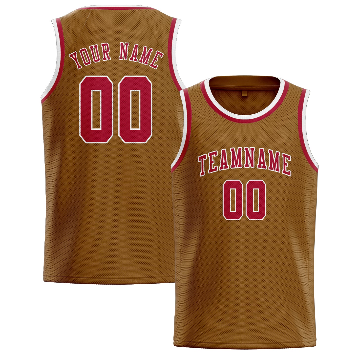 Custom Khaki Red Basketball Jersey